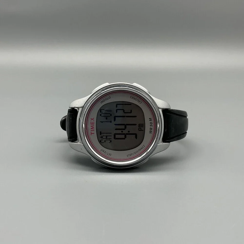 Timex Womens Watch 39mm Gray Digital Indiglo 50M Timer Pedometer New Battery